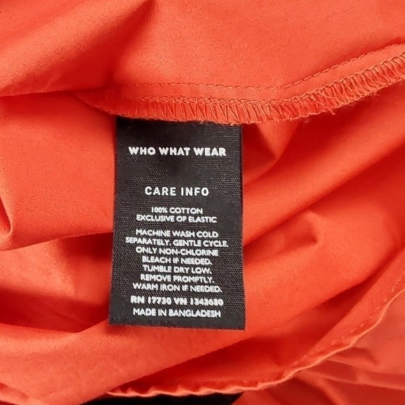 Who What Wear Orange Midi Dress Tie Strap Sleeveless Summer Small Pockets Color - Picture 7 of 9